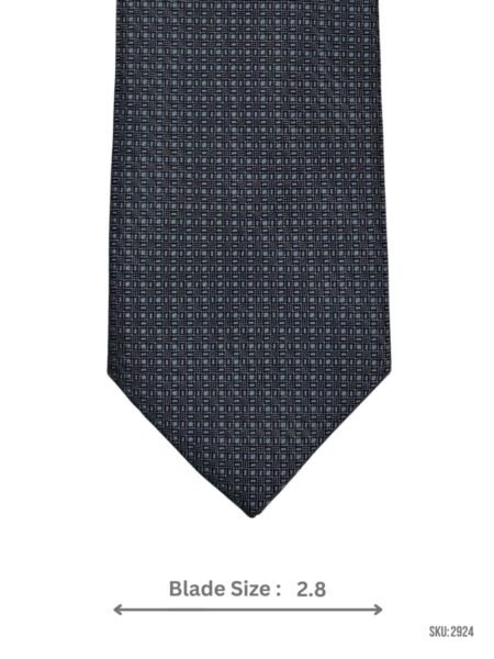 Charcoal Grey Tie with Light Blue Micro Check Pattern