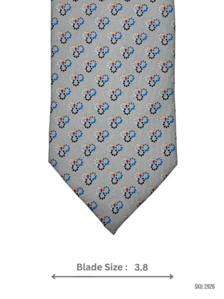 Light Grey Tie with Multicolor Micro Dot Pattern