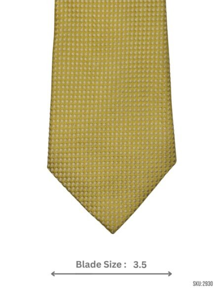 Mustard Yellow Tie with Square Texture Pattern
