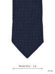 Navy Blue Tie with White Micro Dot Pattern