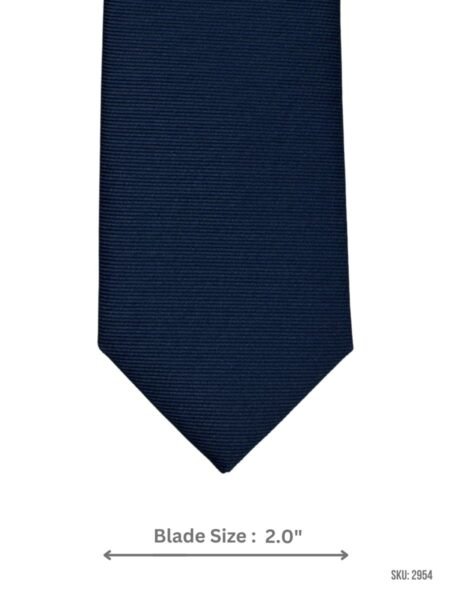 Solid Navy Blue Ribbed Tie