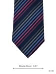 Navy Tie with Blue, Grey & Magenta Diagonal Stripes