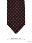 Black Tie with Rust Orange Geometric Micro Pattern