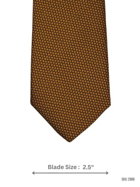 Mustard Gold Tie with Black Micro Pattern