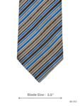 Royal Blue, Light Blue, White & Brown Striped Tie