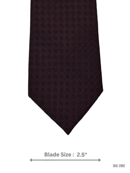 Dark Brown Tie with Geometric Micro Pattern