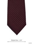 Burgundy Tie with Black Geometric Step Pattern and White Micro Dots