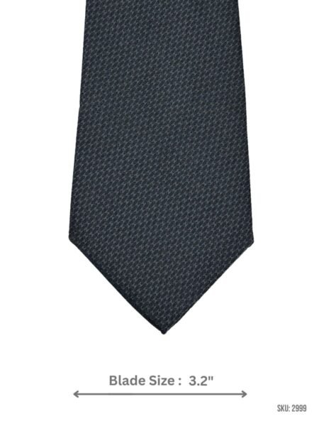 Charcoal Grey Tie with Tonal Micro Houndstooth Pattern