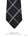 Black Tie with Tan & Cream Check Pattern