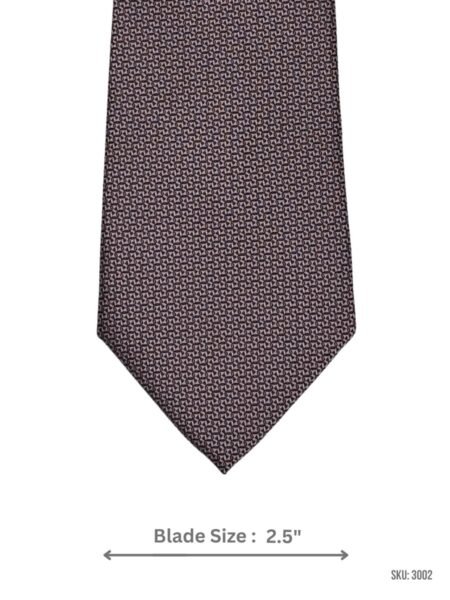Mauve Grey Tie with Black Micro Geometric Pattern