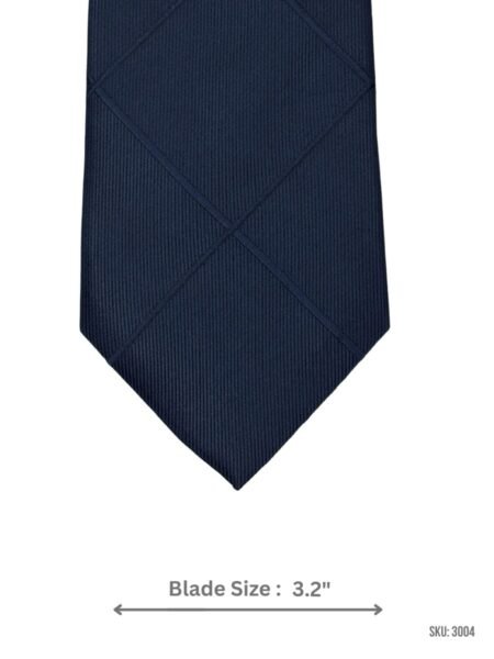 Navy Blue Tie with Tonal Diamond Grid Pattern