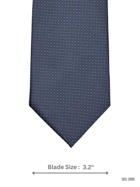 Steel Blue Tie with White Micro Dash Pattern