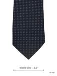 Black Tie with Navy Blue & White Micro Square Pattern