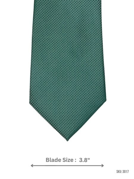Teal Green Tie with Silver Micro Chain Pattern