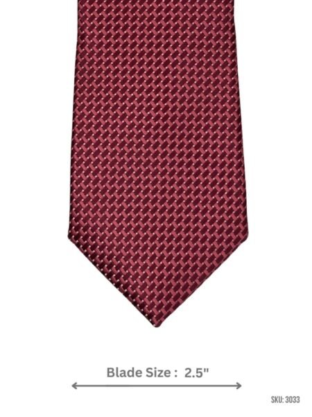Burgundy Tie with Tonal Basketweave Pattern
