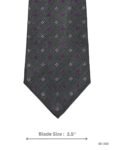 Charcoal Gray Tie with Purple Micro Dot Pattern