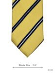 Yellow Tie with Navy Blue and White Stripes