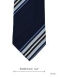 Navy Blue Tie with Light Blue and White Diagonal Stripes