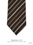 Brown Tie with Beige and Tan Diagonal Stripes