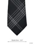 Black Tie with White Plaid Pattern