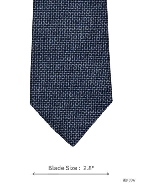 Navy Blue Tie with Grayish Blue Micro Dot Pattern