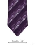 Deep Purple Tie with Lavender & Grey Dot Stripe Pattern