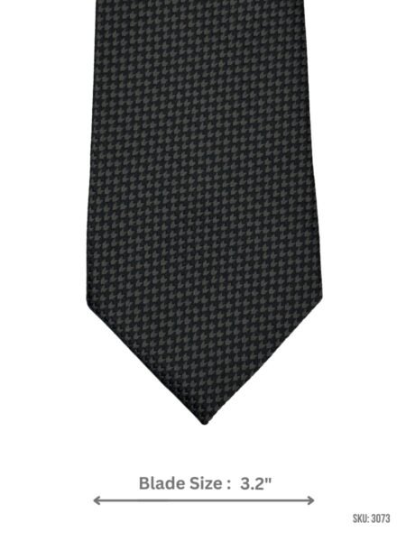 Black Tie with Charcoal Micro Houndstooth Pattern