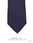 Navy Blue Tie with White & Purple Micro Diamond Pattern