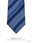 Light Blue Tie with Navy Textured Diagonal Stripe Pattern