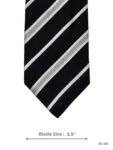 Black Tie with Silver Diagonal Stripes