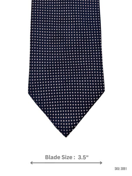 Navy Blue Tie with Light Pink Micro Geometric Pattern