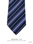 Navy Blue Tie with Purple, Light Blue and Silver Diagonal Stripes