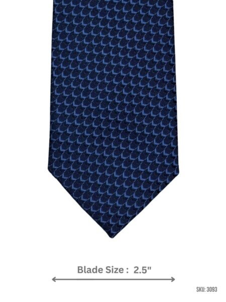 Navy Blue Tie with Royal Blue Geometric Pattern