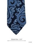 Navy Blue Tie with Light Blue Paisley Pattern