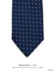 Navy Blue Tie with White Mini Square Pattern