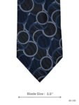 Black Tie with Navy Blue and Light Blue Interlocking Circle Pattern