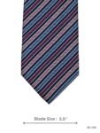 Navy Blue Tie with Light Blue, Pink and White Diagonal Stripes