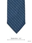 Steel Blue Tie with Light Gray Diagonal Chevron Pattern