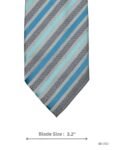 Gray Tie with Aqua Blue, Sky Blue and Silver Gray Diagonal Stripes