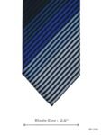 Black Tie with Royal Blue & Light Blue Gradient Diagonal Stripes