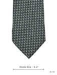 Olive Green Tie with Navy Blue Geometric Pattern