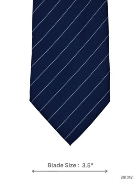 Navy Blue Tie with Light Blue Diagonal Pinstripes