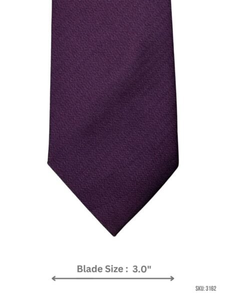 Deep Purple Tie with Tonal Herringbone Pattern
