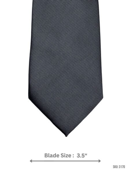 Charcoal Gray Tie with Black Micro-Dot Texture
