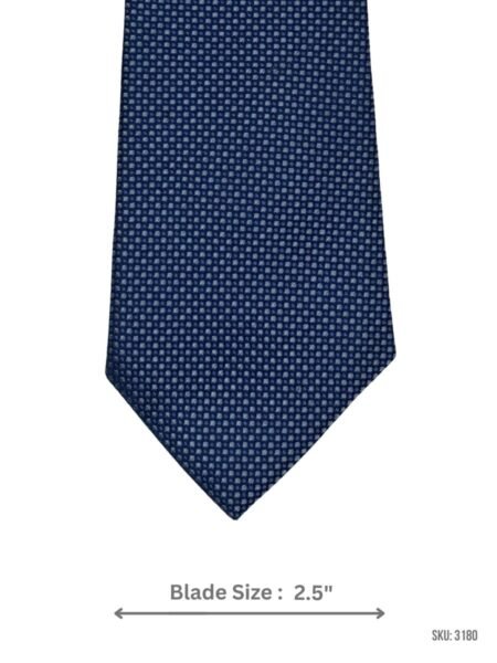 Navy Blue Tie with Light Gray Micro Square Dot Pattern