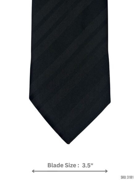 Black Tie with Tonal Diagonal Stripe Texture