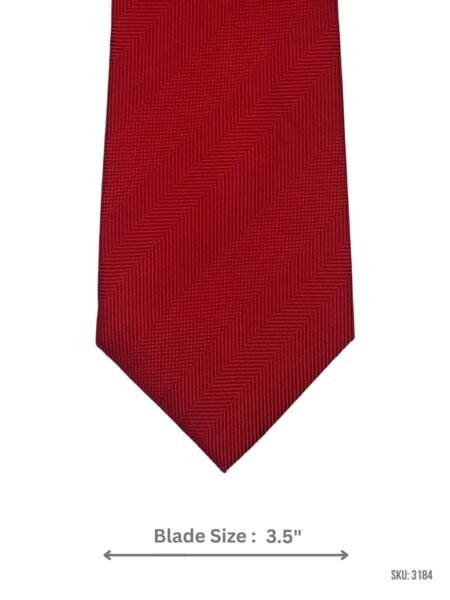 Red Tie with Tonal Diagonal Herringbone Stripe Pattern