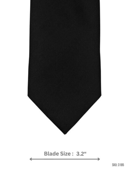 Black Solid Tie with Smooth Satin Finish