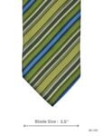 Olive Green Tie with Dark Green, White and Blue Diagonal Stripes