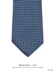 Blue Tie with White and Light Gray Micro Diamond Pattern
